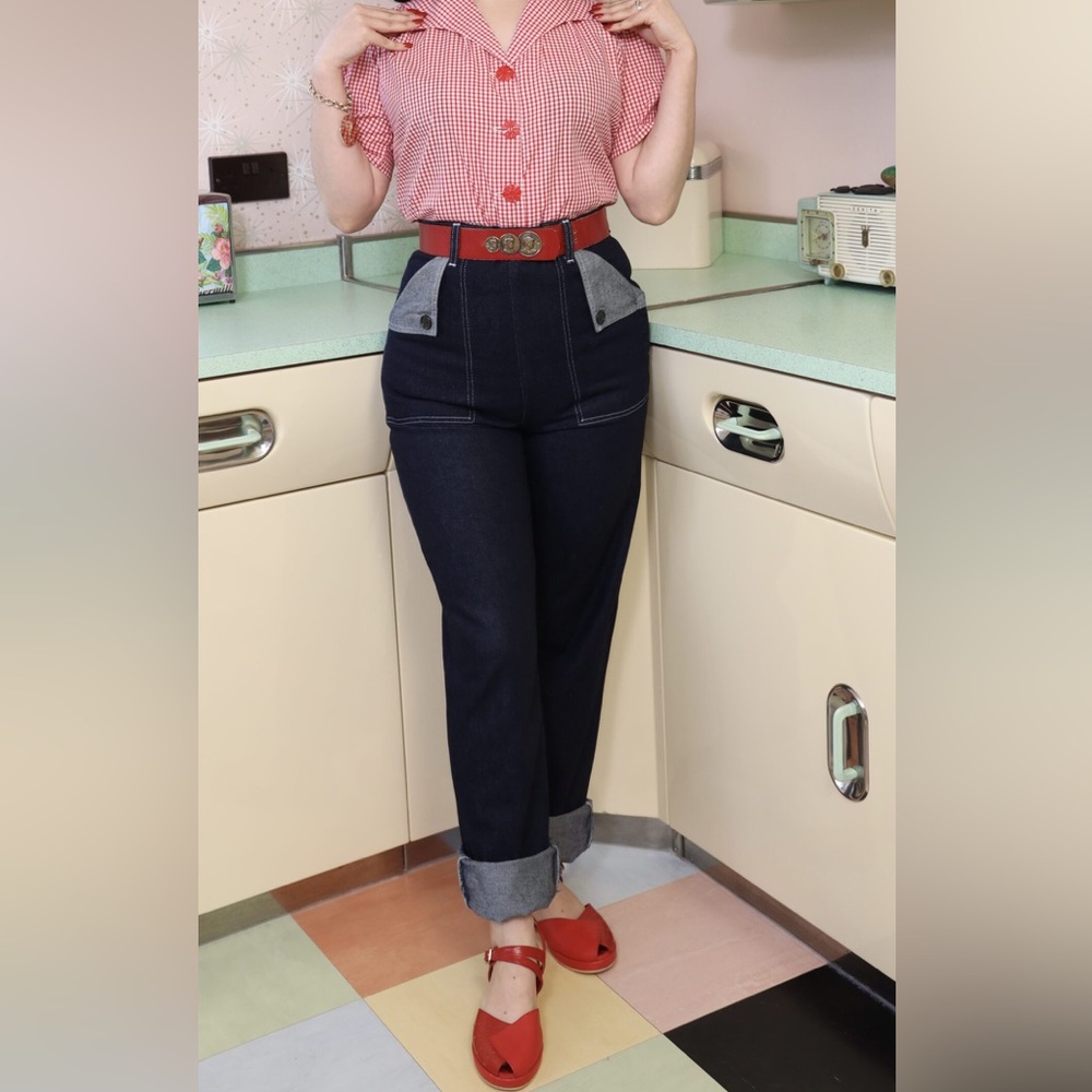 Freddie’s of Pinewood high waisted utility jeans